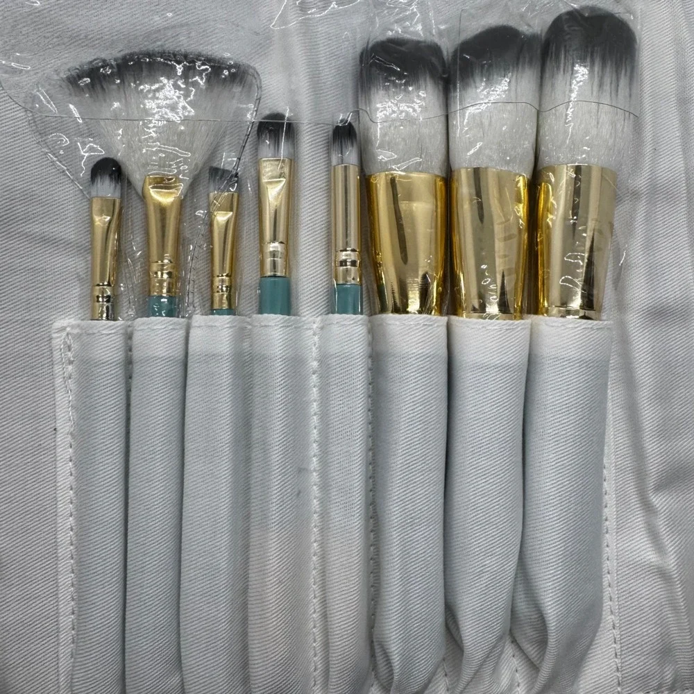 Carmindy & Co Makeup Brush Set Primer‎ Correction Stick White Teal Professional